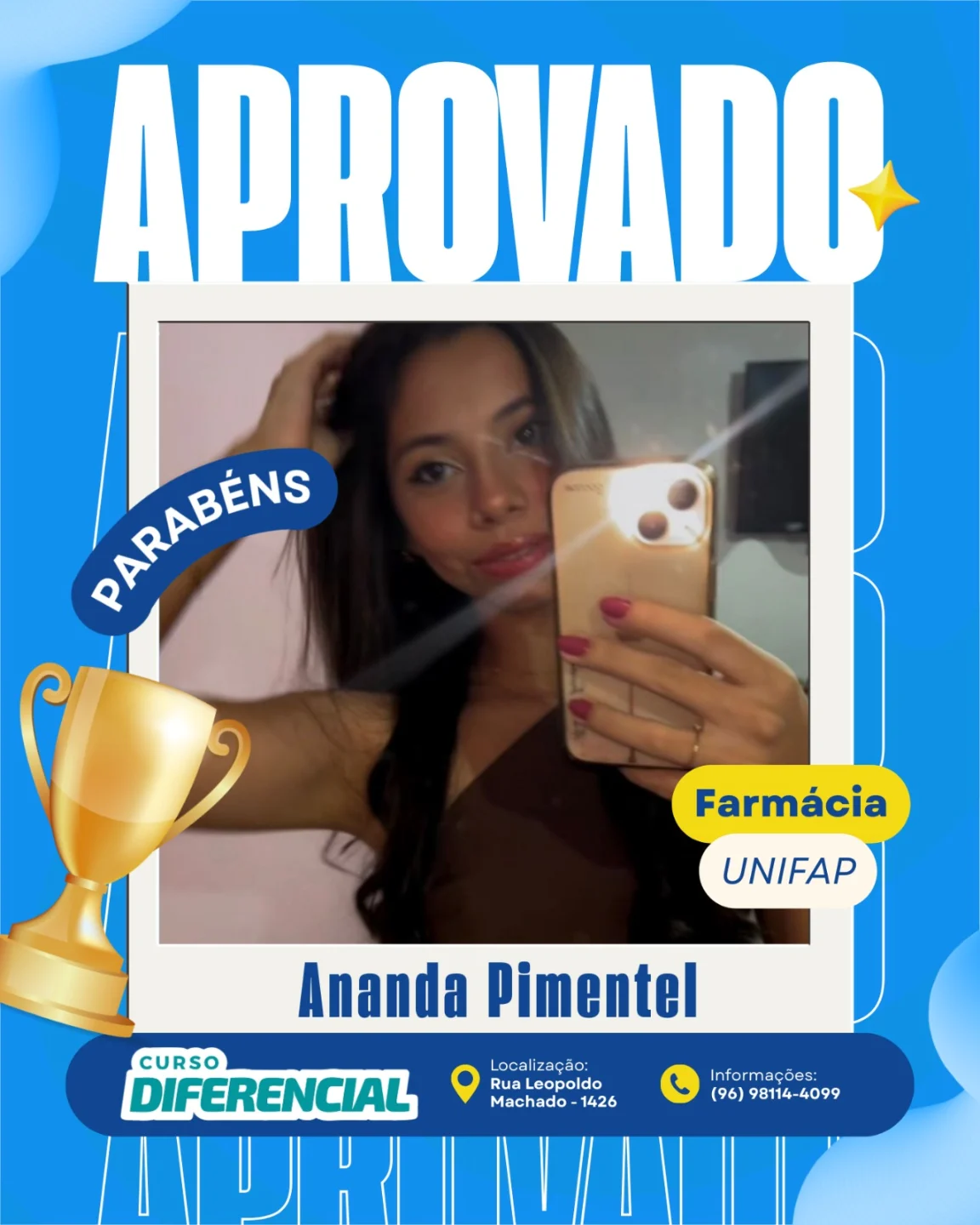 Aluno aprovado do Curso Diferencial