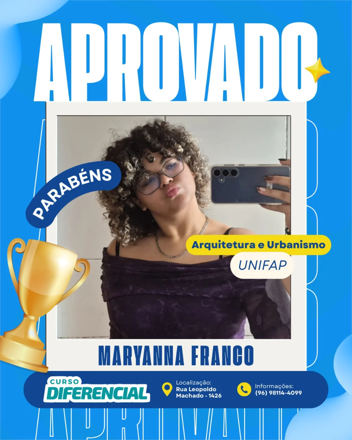 Aluno aprovado do Curso Diferencial