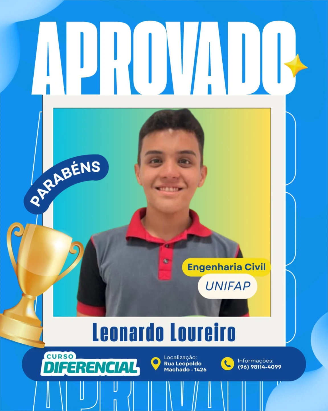 Aluno aprovado do Curso Diferencial