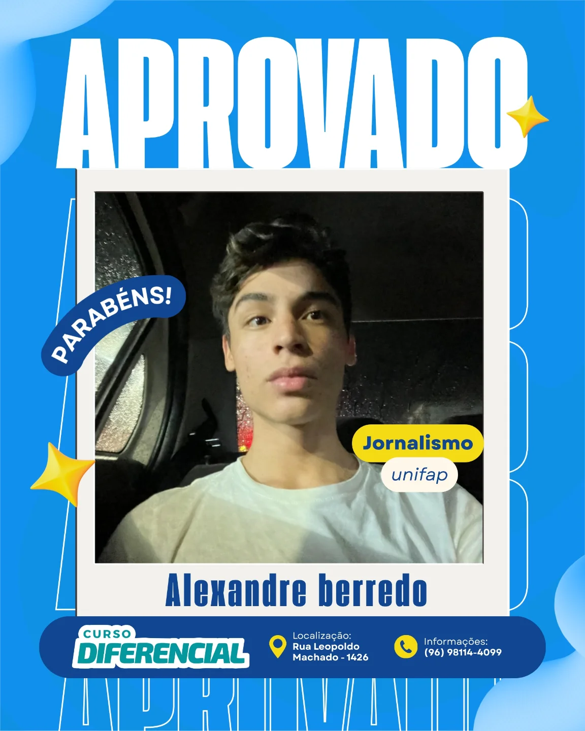 Aluno aprovado do Curso Diferencial