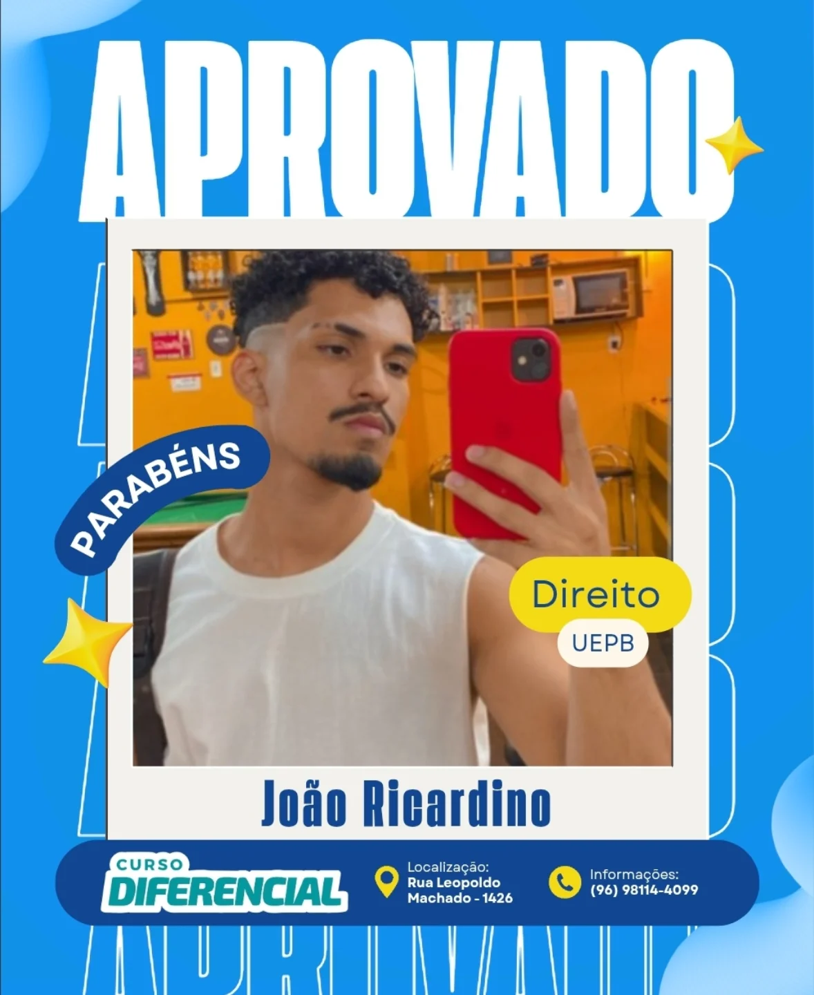 Aluno aprovado do Curso Diferencial