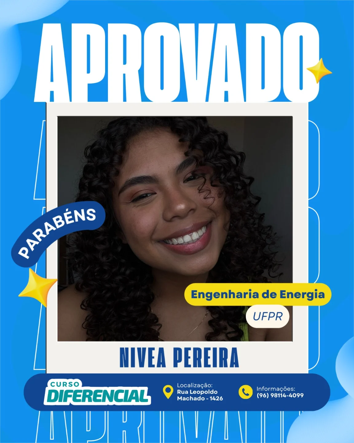 Aluno aprovado do Curso Diferencial
